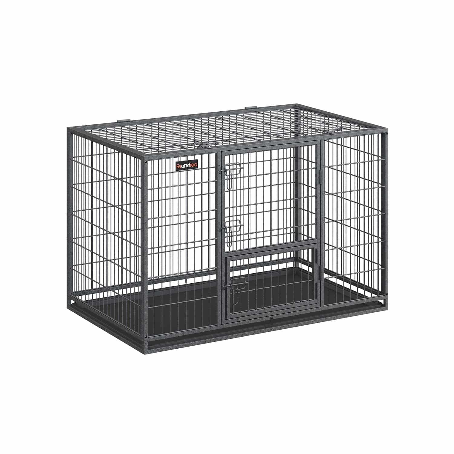 Hundekäfig hochbelastbar 122 x 75,5 x 80,5 cm grau