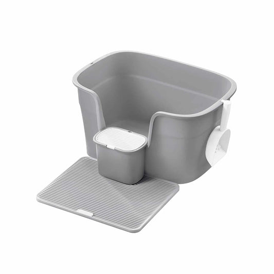 Katzenklo mit hohen Seitenwänden taubengrau