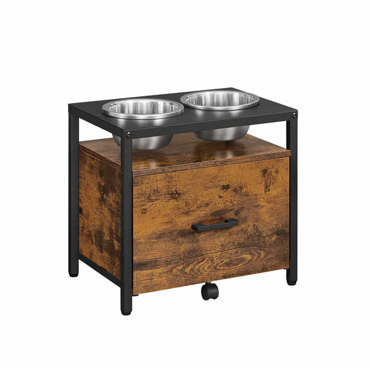 Hundenapf erhöht mit Gestell und Schublade