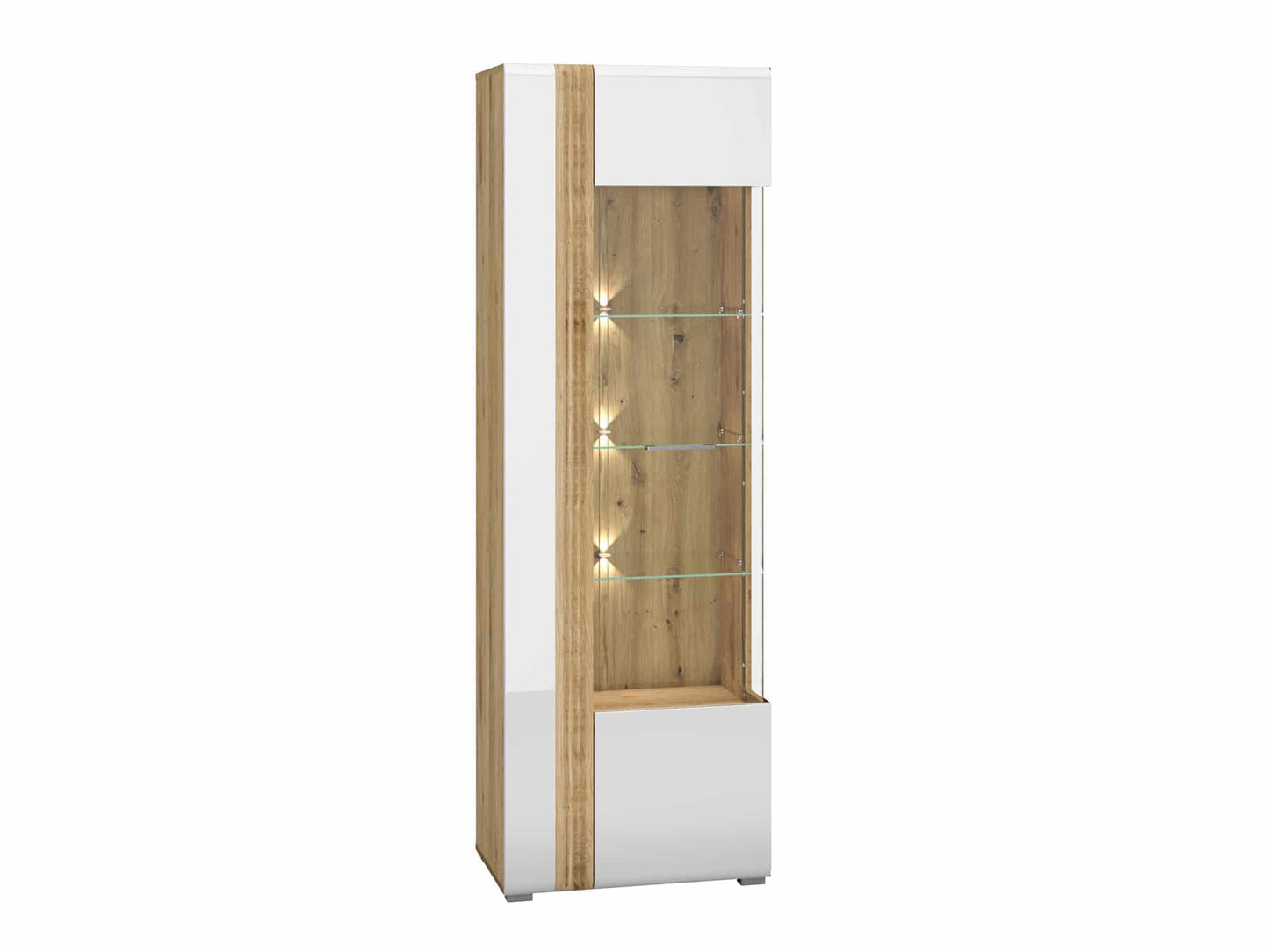 Adagio 02 rechte Vitrine Castello Eiche - weiß