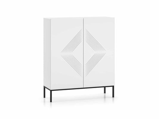 Clearing 01 weiße Kommode mit schwarzen Gestell