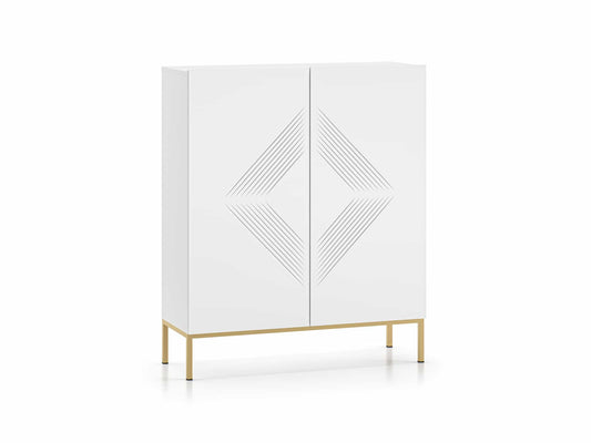 Clearing 01 weiße Kommode mit goldenen Gestell