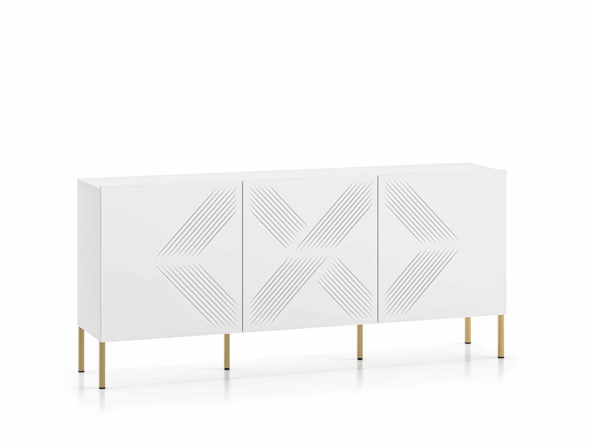 Clearing 02 weißes Sideboard mit goldenen Füßen