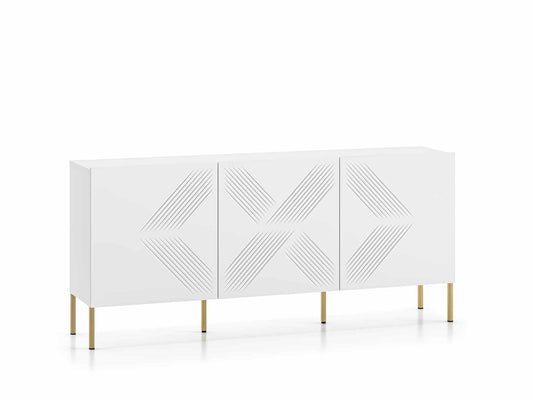 Clearing 02 weißes Sideboard mit goldenen Füßen