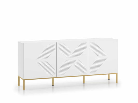 Clearing 02 weißes Sideboard mit goldenen Gestell