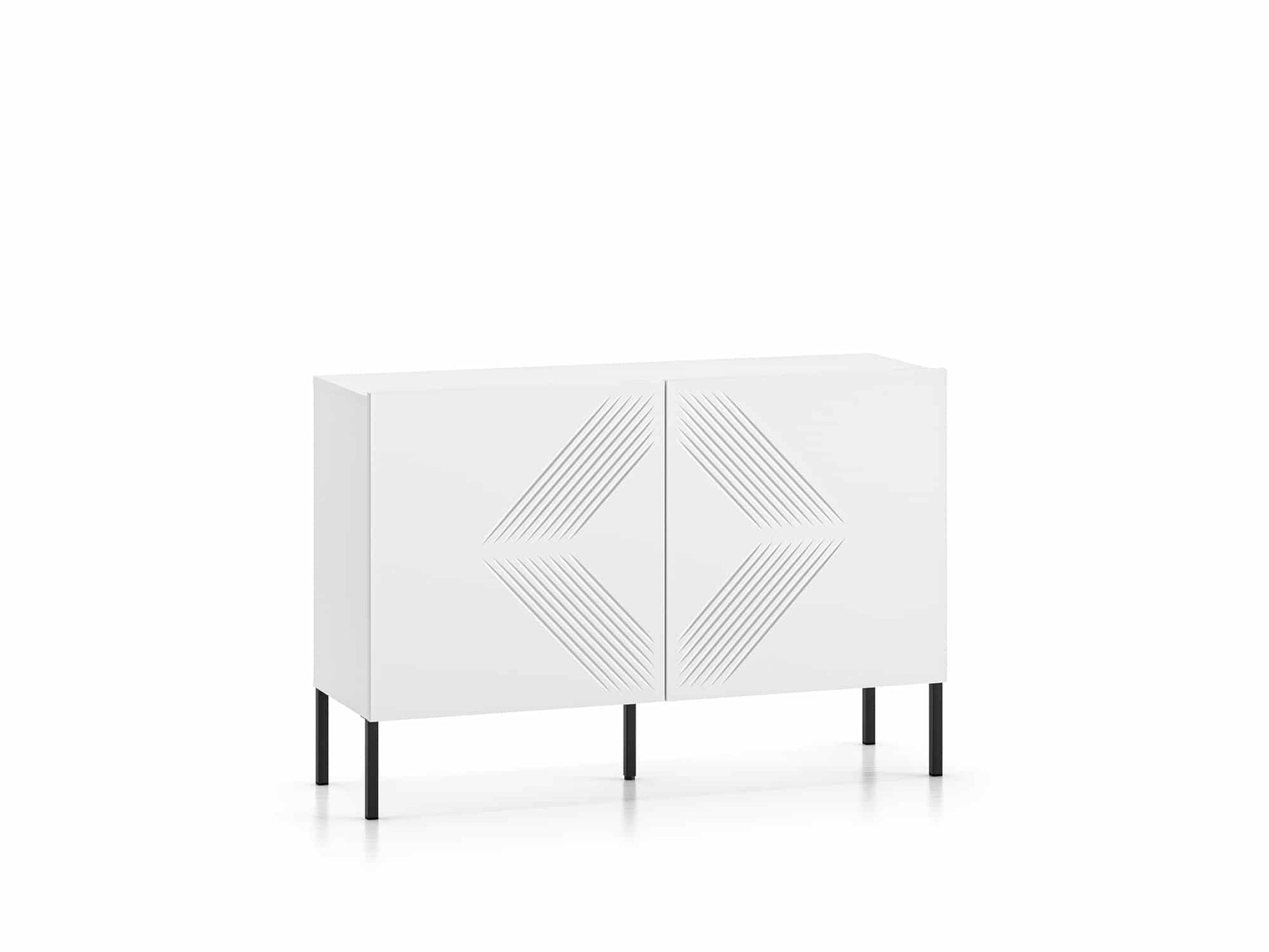 Clearing 03 weiße Kommode mit schwarzen Füßen