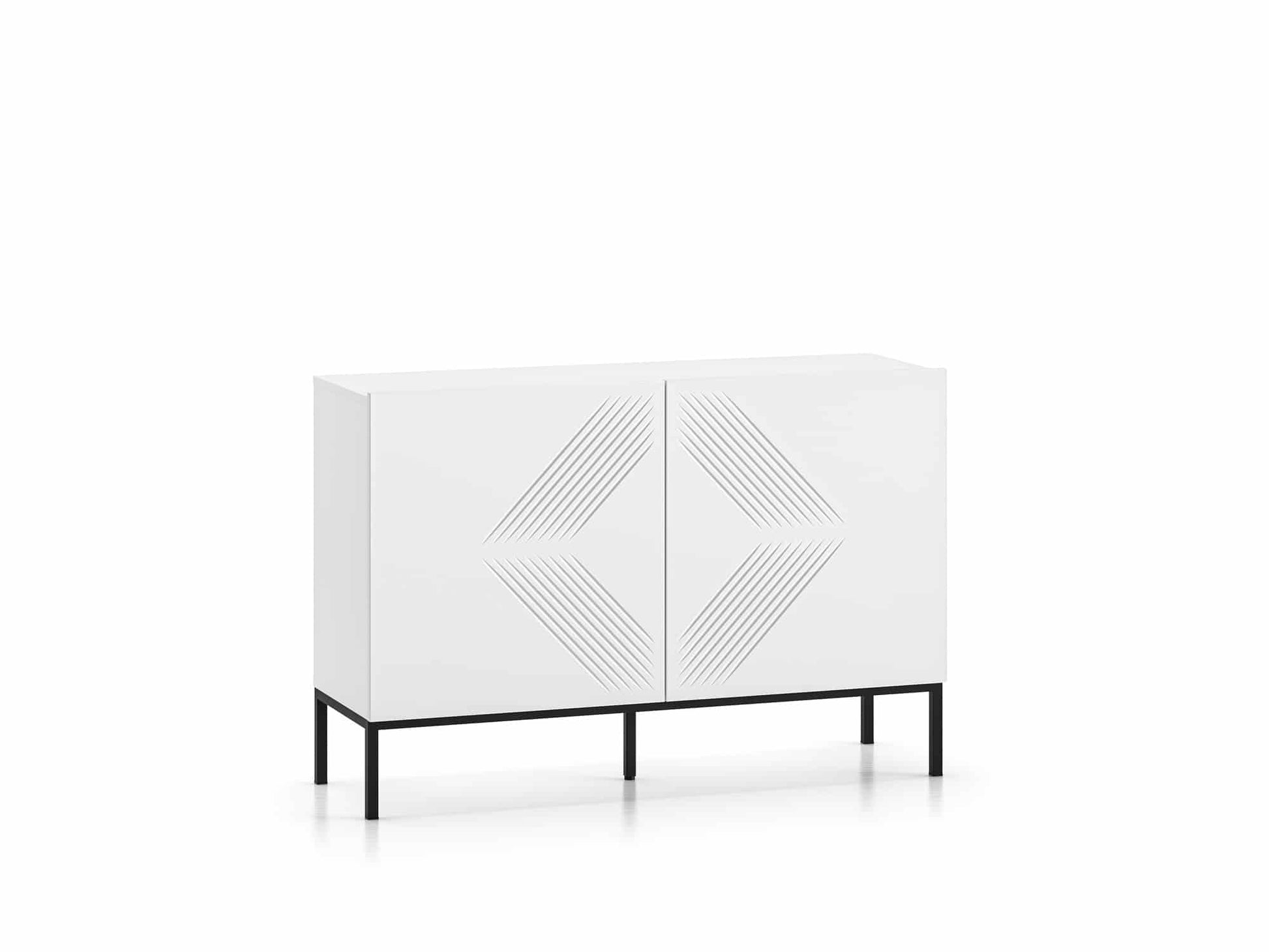 Clearing 03 weiße Kommode mit schwarzen Gestell