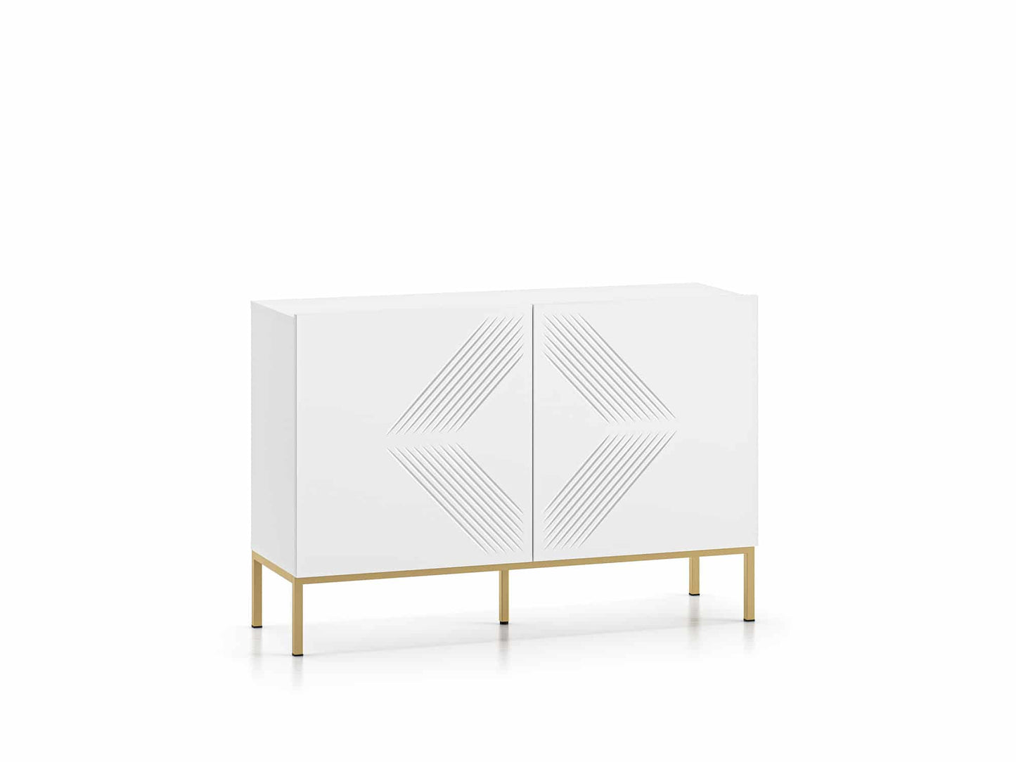 Clearing 03 weiße Kommode mit goldenen Gestell