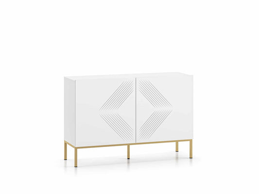 Clearing 03 weiße Kommode mit goldenen Gestell