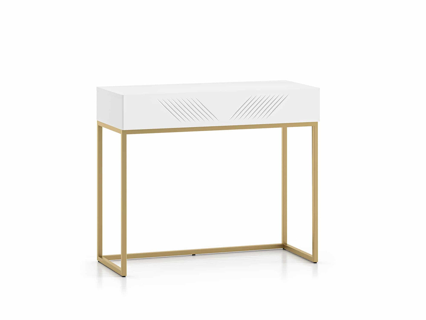 Clearing 06 weißer Konsolentisch/Schminktisch mit goldenen Gestell