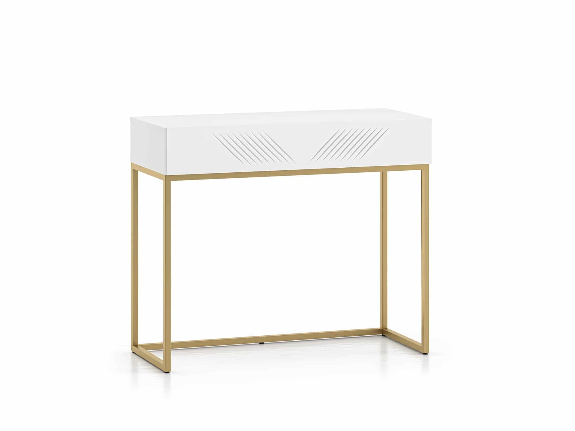 Clearing 06 weißer Konsolentisch/Schminktisch mit goldenen Gestell