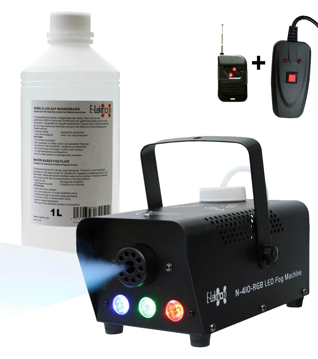 EL189054 E-Lektron N-410-RGB Nebelmaschine 400W inkl. 1L Nebelfluid