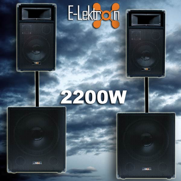 EL189426 E-Lektron Lautsprecheranlage SUB-P38 + PW25 Topteile
