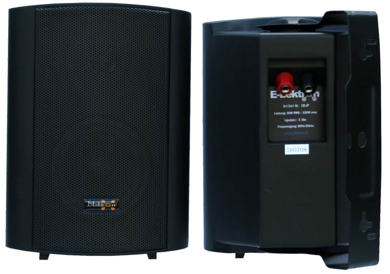 EL100190 E-Lektron EWL5P-B Wand-Lautsprecher Satz 5" Schwarz