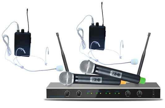 EL173778 E-Lektron IU-4011MH UHF Funkmikrofon System 2 Mikro/2 Headset