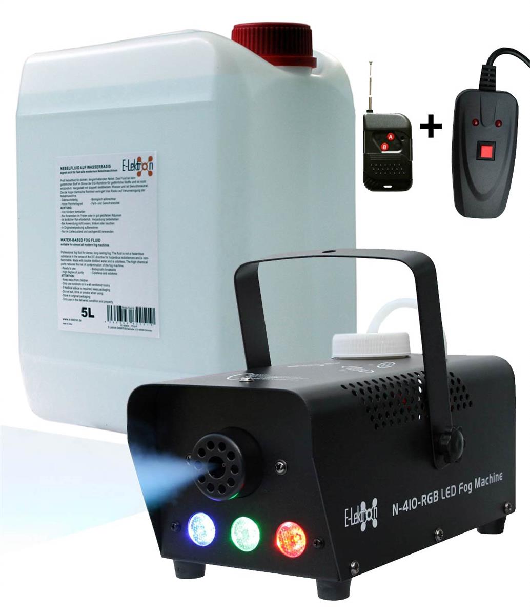 EL189039 E-Lektron N-410-RGB Nebelmaschine 400W inkl. 5L Nebelfluid