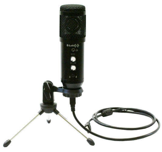 EL173528 E-Lektron EL-08USB PC Kondensator-Mikrofon inkl. Tischständer