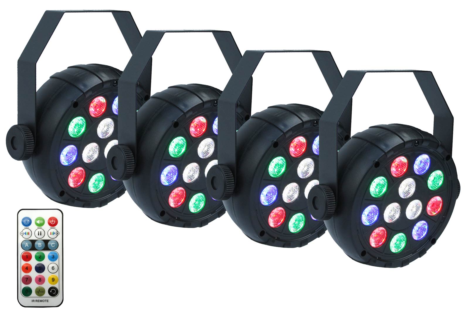 EL453539 E-Lektron PAR-12 USB RGBW Led Strahler Set 4 St.