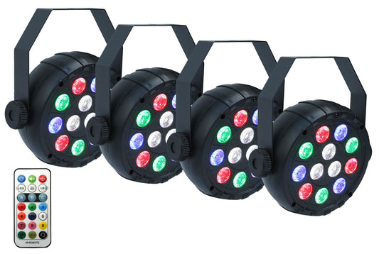 EL453539 E-Lektron PAR-12 USB RGBW Led Strahler Set 4 St.