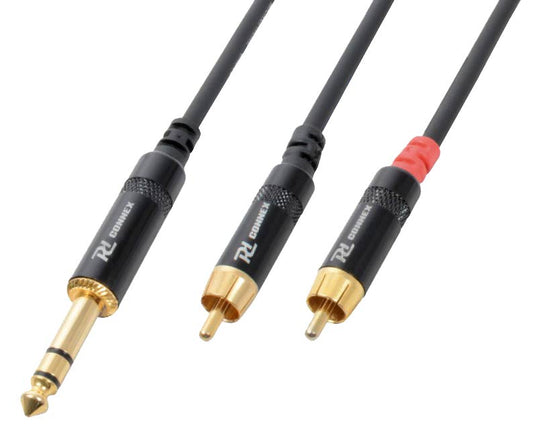 EL177030 PD Connex CX84-3 2x Cinch - 6.3mm Stereo-Klinke Kabel 3m