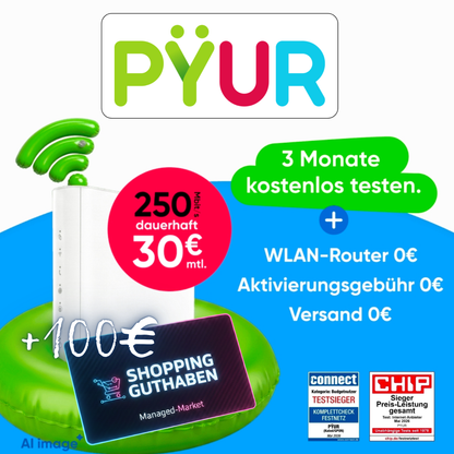 PYUR Internet Zuhause + 100€ Shopping-Power