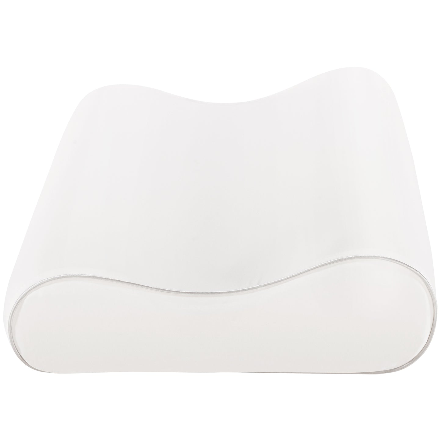 HOMCOM Memory-Foam-Nackenkissen mit abnehmbarem und waschbarem Bezug, doppelte Höhe, 60x40x10/12 cm, Weiß Creme   Aosom