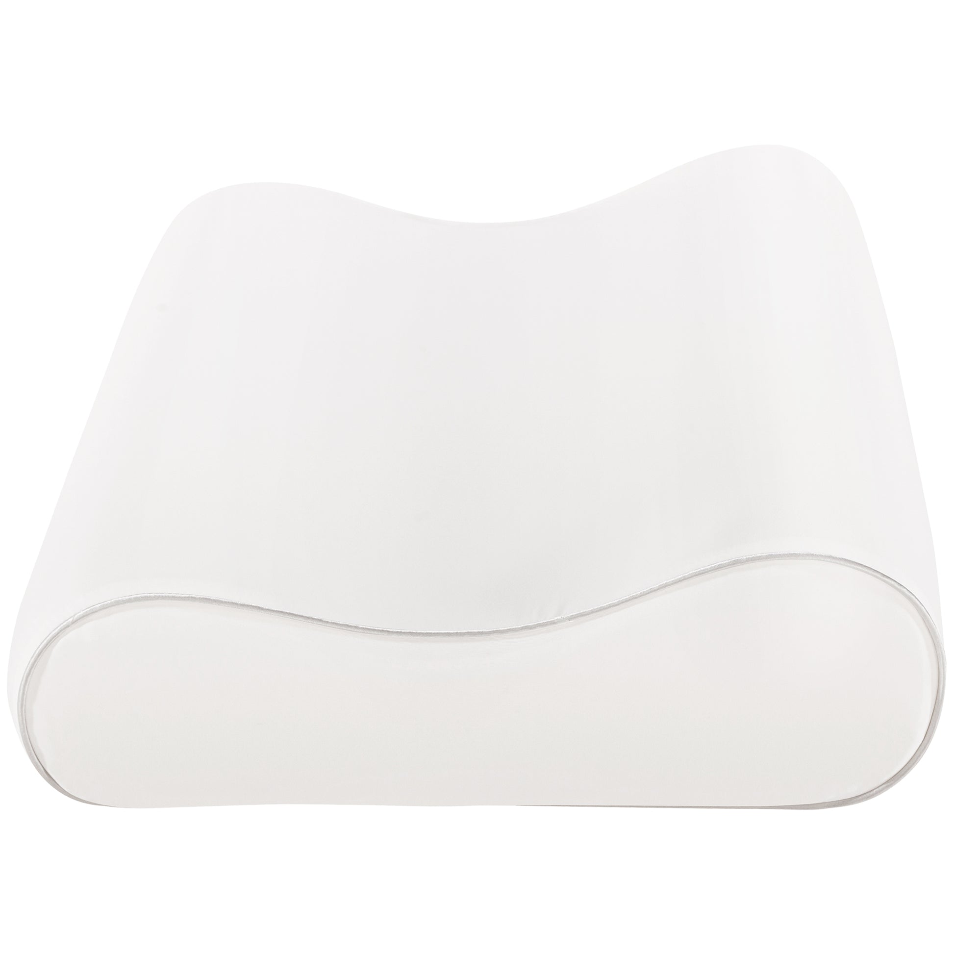 HOMCOM Memory-Foam-Nackenkissen mit abnehmbarem und waschbarem Bezug, doppelte Höhe, 60x40x10/12 cm, Weiß Creme   Aosom