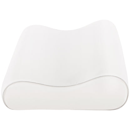 HOMCOM Memory-Foam-Nackenkissen mit abnehmbarem und waschbarem Bezug, doppelte Höhe, 60x40x10/12 cm, Weiß Creme   Aosom