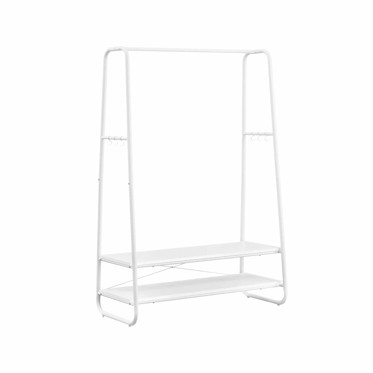 Kleiderständer mit 2 Ablagen und 6 Haken in S-Form