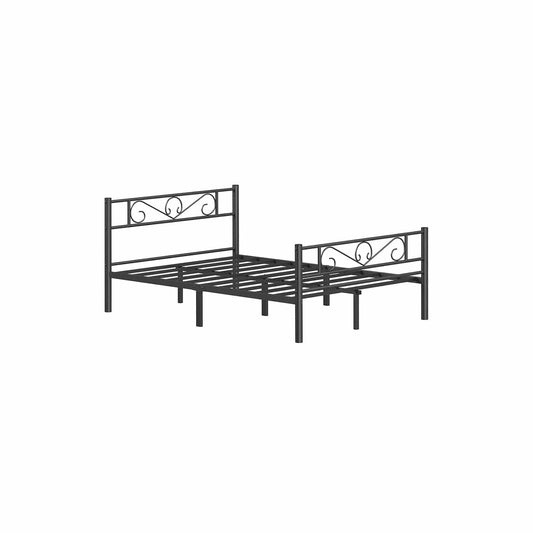 Bett 140 x 200 cm aus Metall tintenschwarz