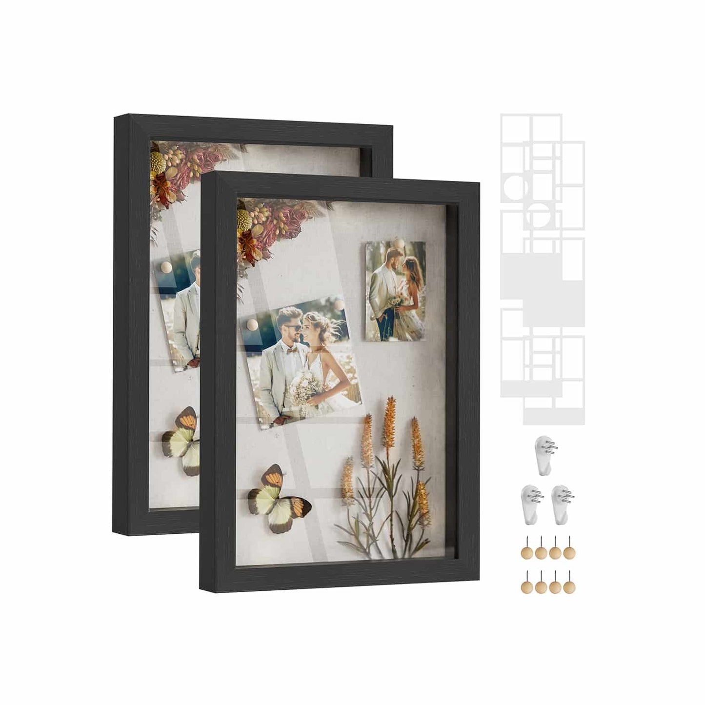 Bilderrahmen A4 mit Wandhaken eschenschwarz