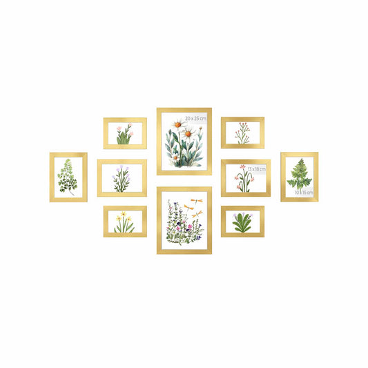 Bilderrahmen 10er Set mit Kunststoffscheibe aus MDF