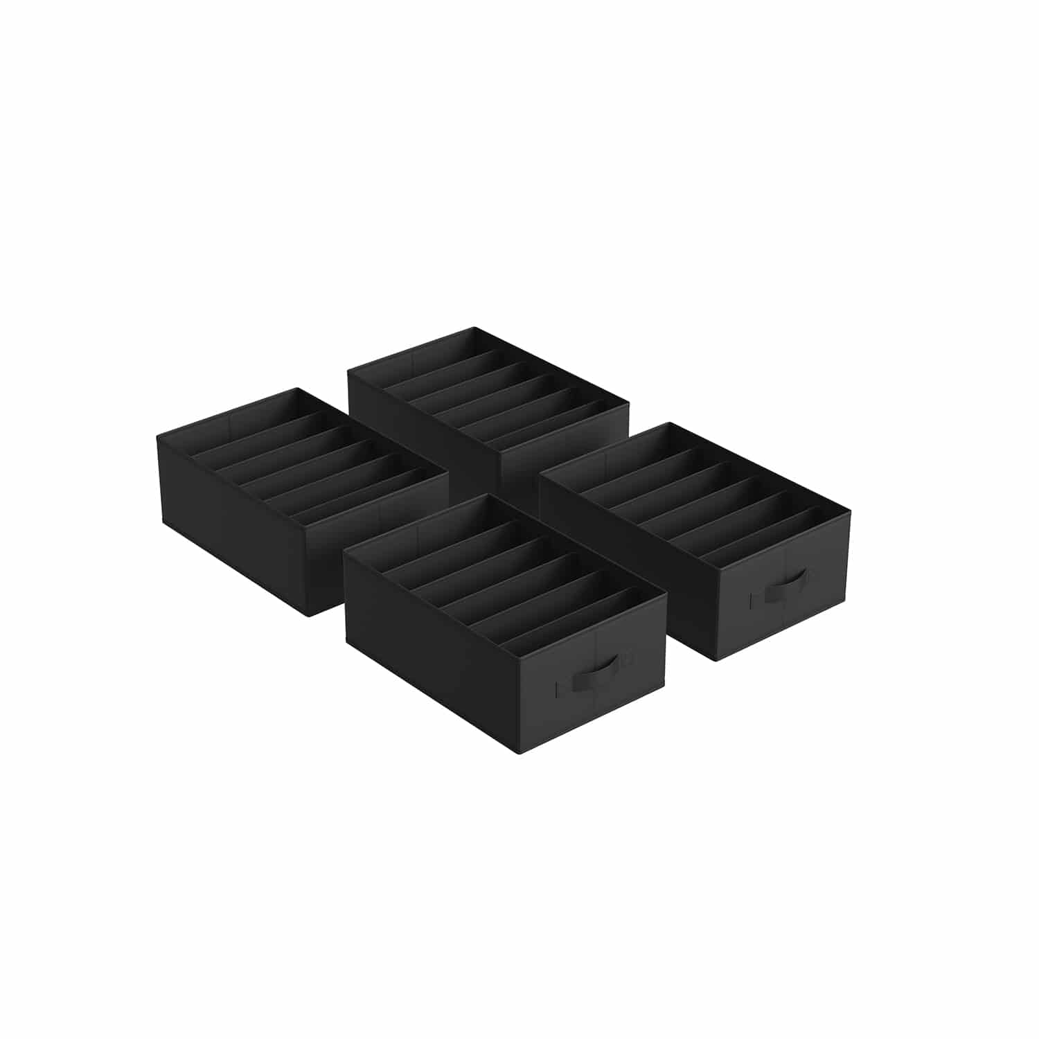 Kleiderschrank-Organizer 6 Fächer 4er Set klassikschwarz