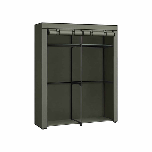 Stoffschrank mit 2 Kleiderstangen salbeigrün