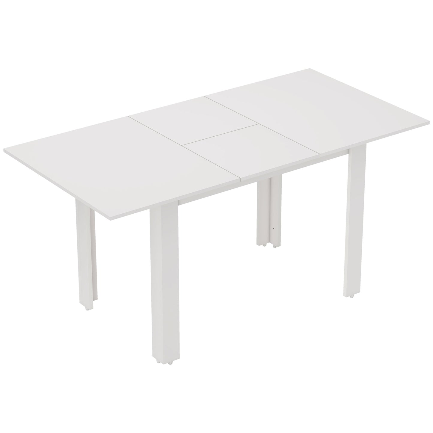 HOMCOM Esstisch ausziehbar 120-160 x 80 cm Küchentisch für 4-6 Personen Modern Esszimmertisch für Küche, Esszimmer, Hochglanzweiß   Aosom
