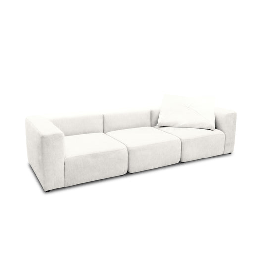 Sofa 800013, 3-Sitzer Garnitur, rechteckig, 3er Couch, 301 x 108 x 69 cm (BxTxH), Weiß   Aosom