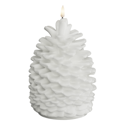 LED-Tannenzapfen, 14 x 19 cm, Weiß