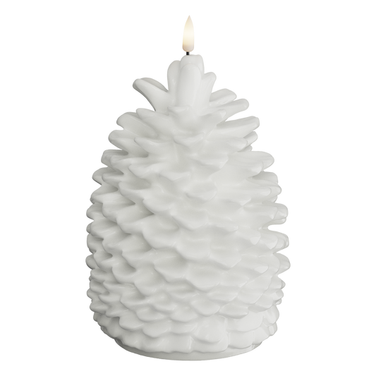 LED-Tannenzapfen, 14 x 19 cm, Weiß