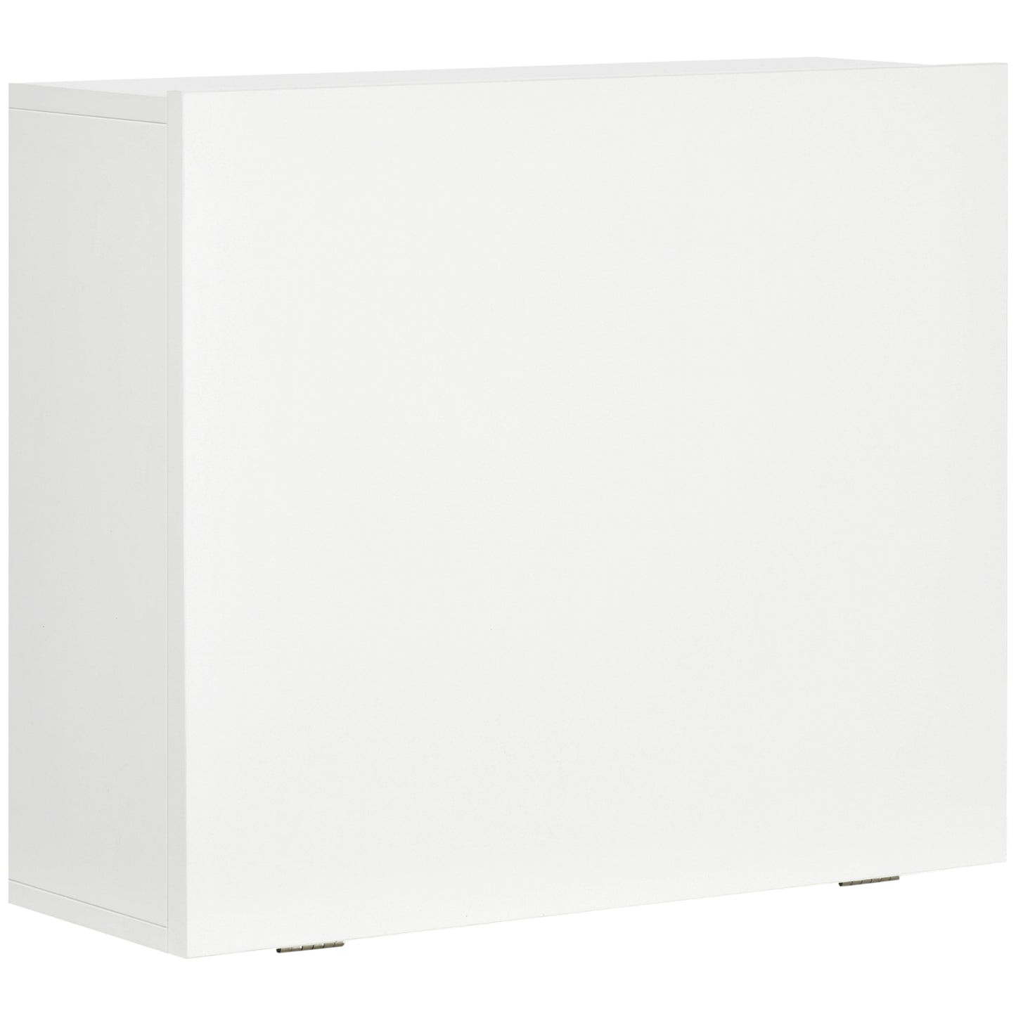 HOMCOM Wandklapptisch Zusammenklappbar und Platzsparend mit Regalen, für Büro, Wohnzimmer und Arbeitszimmer, aus Spanplatte und MDF, 60x21.5x50 cm, Weiß   Aosom