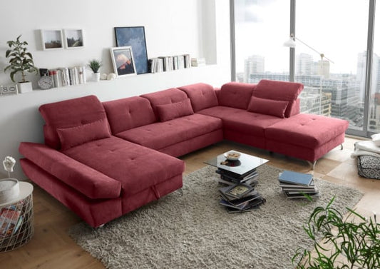 Wohnlandschaft Melfi von Ed Exciting Design – Modernes U-Form Sofa mit Schlaffunktion und Bettkasten