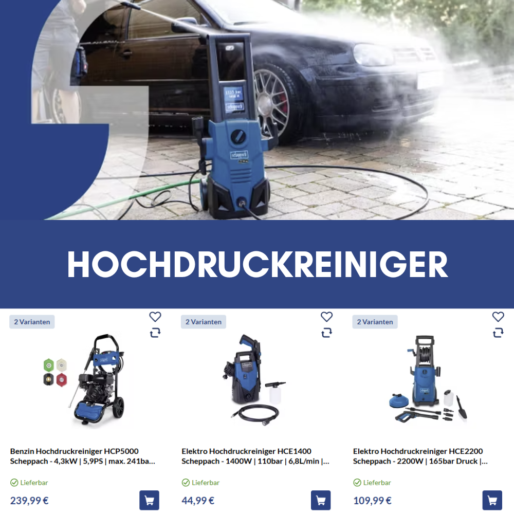 Hochdruckreiniger bei Scheppach