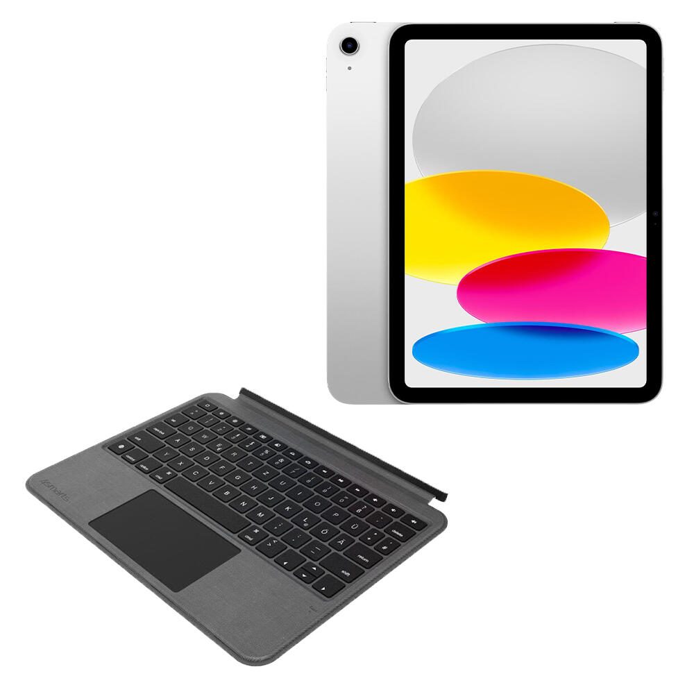 Apple iPad 11” 128GB silber + 4smarts Tastatur Case 2in1 graphit