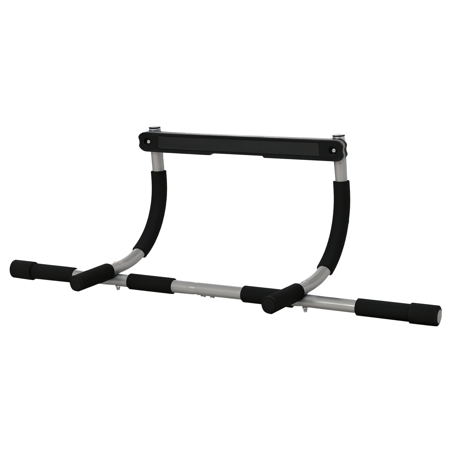 HOMCOM Klimmzugstange Multifunktions-Trainingshalterung Türreck aus Stahl mit Schaumstoffgriffen Schwarz Grau 92x40x17cm für Fitness Zuhause   Aosom.de