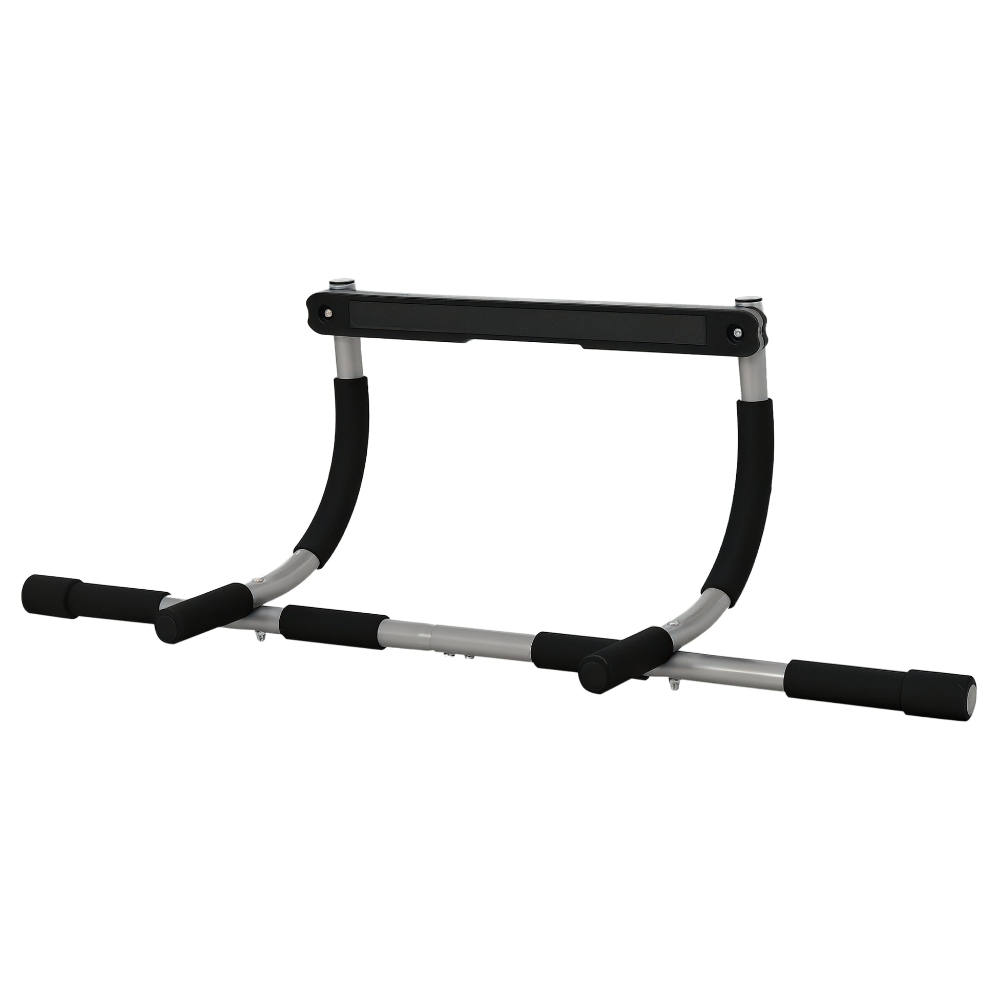HOMCOM Klimmzugstange Multifunktions-Trainingshalterung Türreck aus Stahl mit Schaumstoffgriffen Schwarz Grau 92x40x17cm für Fitness Zuhause   Aosom.de