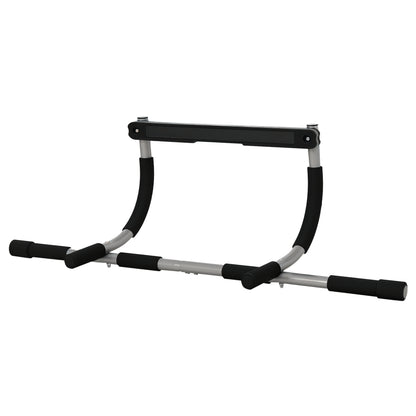 HOMCOM Klimmzugstange Multifunktions-Trainingshalterung Türreck aus Stahl mit Schaumstoffgriffen Schwarz Grau 92x40x17cm für Fitness Zuhause   Aosom.de