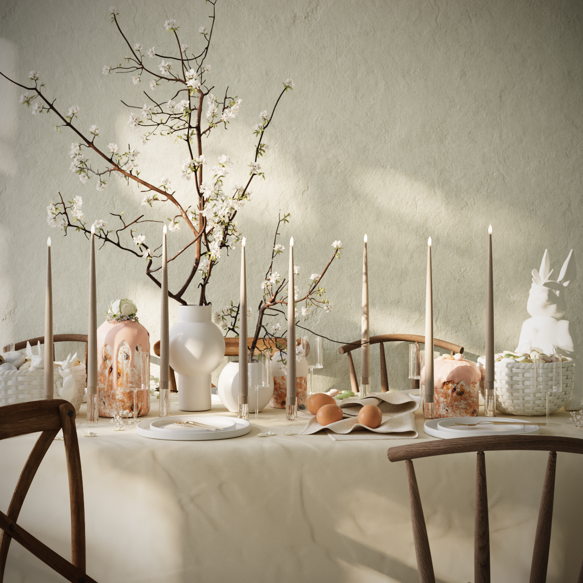 LED-Kerzenlicht Mit Lack-Set – Karamell – 8 Stück 38 cm Kerzenlicht