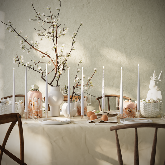 LED-Kerzenlicht Mit Lack – Mist Blue – 8 Stück 38 cm Kerzenlicht Mit Lack