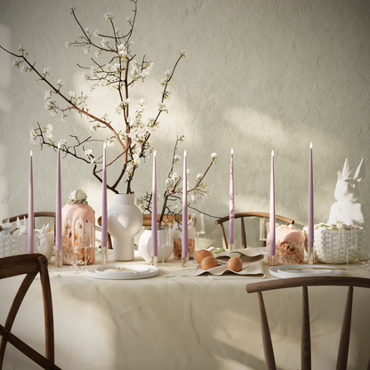 LED-Kerzenlicht Mit Lack-Set – Helllila – 8 Stück 38 cm Kerzenlicht Mit Lack