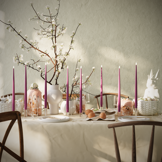 LED-Kerzenlicht Mit Lack-Set – Violett – 8 Stück 38 cm Kerzenlicht Mit Lack