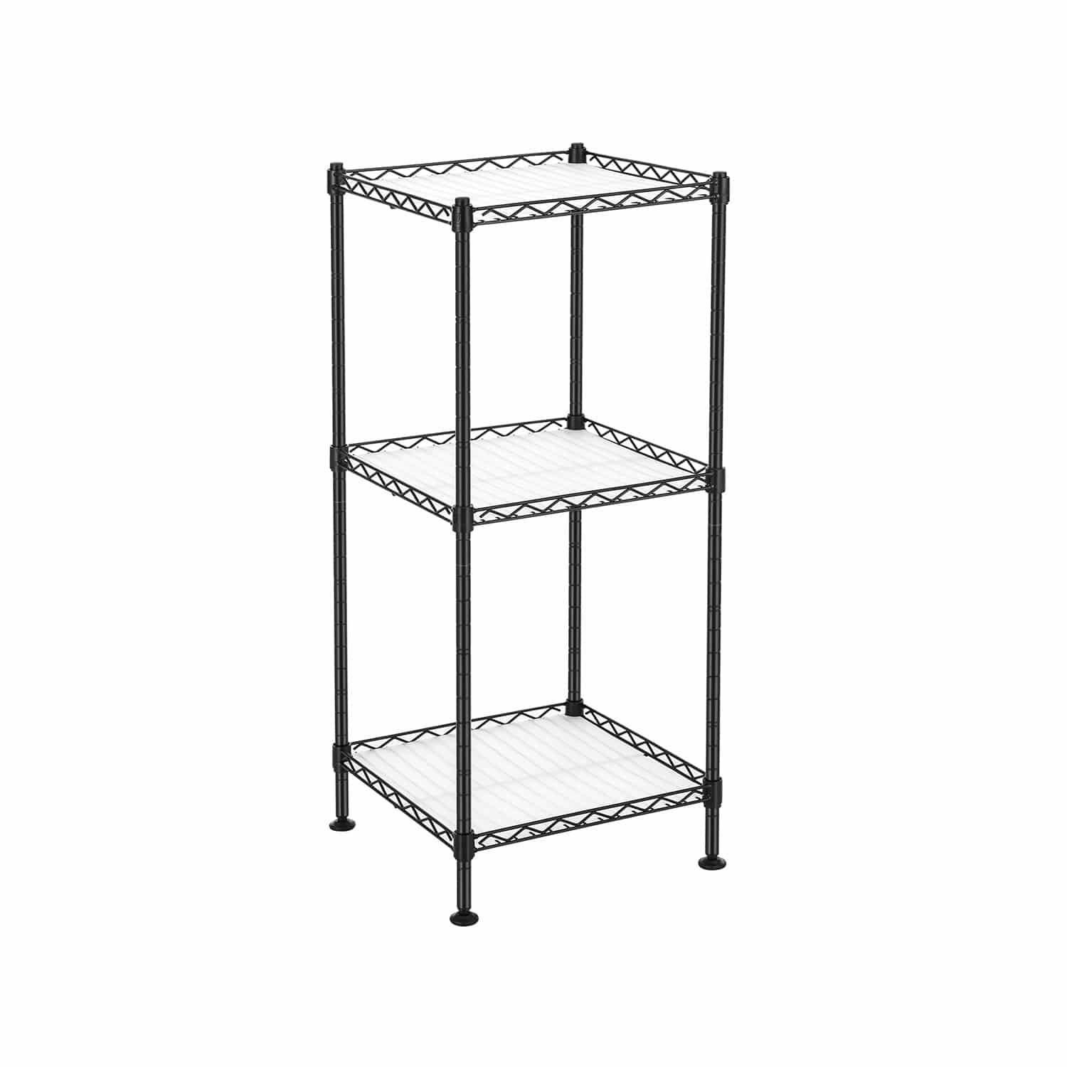 Standregal mit 3 Ebenen aus Metall schwarz